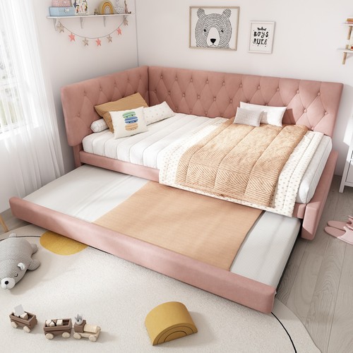 Upholstered sofa bed with - bed,