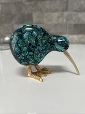 Vintage Kiwi Bird Statue Ornament with Paula Shell and Gold Feet