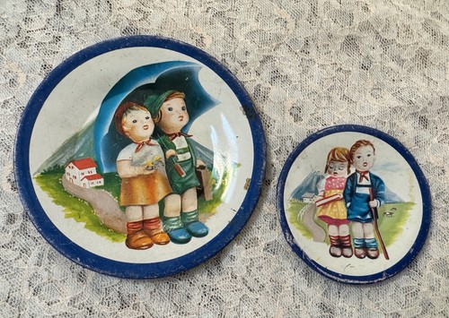Vintage hummel style litho tin - vintage,