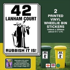 2 Wheelie Bin Stickers -