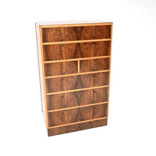 Art deco figured - walnut, chest