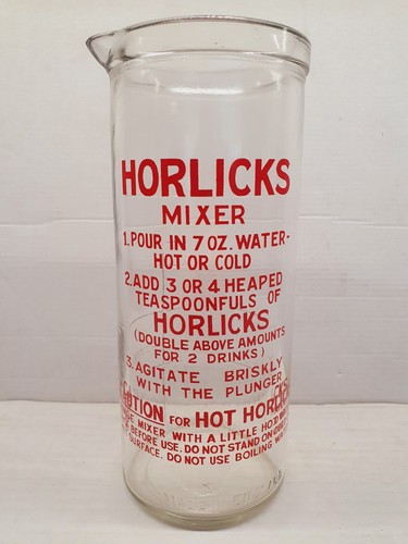 Vintage glass horlicks drinks - horlicks,