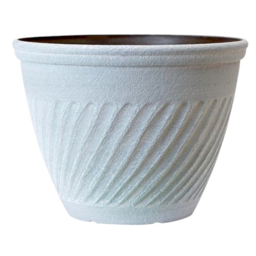 Large white vintage plant pot - large,
