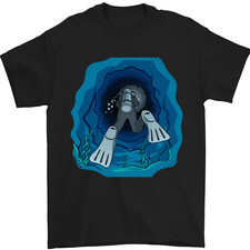 3D Scuba Diver Diving Mens T-Shirt 100% Cotton