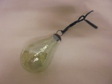 VINTAGE PEAR SHAPED HEAVY CLEAR GLASS KUGEL STYLE CHRISTMAS TREE BAUBLE