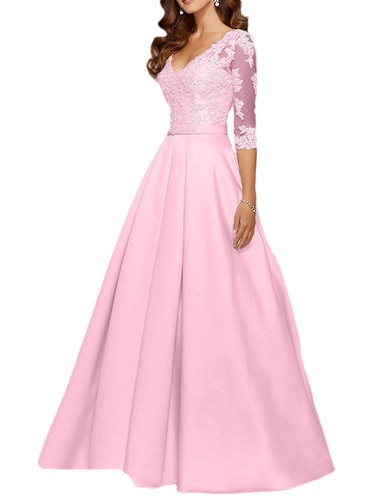Dress sleeve neck lace - 3/4, v-neck