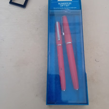 Vintage Platignum Number 86 Silverline Pen Set fountain and ballpoint boxed