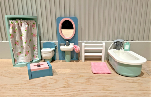 Toy van wooden bathroom set - toy,