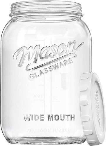 Gallon glass jar mason - glass,