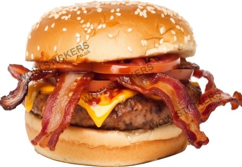 Bacon cheeseburger sticker - bacon, a