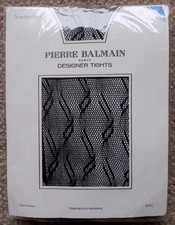 Pierre Balmain Designer Tights Seamfree Lace Aztec Black One Size