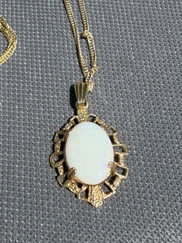 Vintage 9ct gold natural opal - natural,