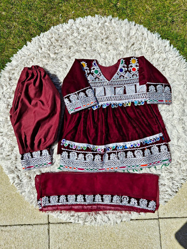 Girls maroon velvet salwar - maroon,