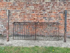 Pair of Vintage Wrought Iron Driveway Gates c/w steel posts. (near York).