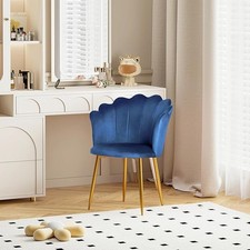 Armchair Tub Chair,Velvet Vanity Chair Shell Chairs with Gold Plating Metal Legs