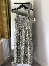 Zara Pretty Linen Blend Floral Sundress Size M