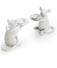 White Mice Candle Holders 