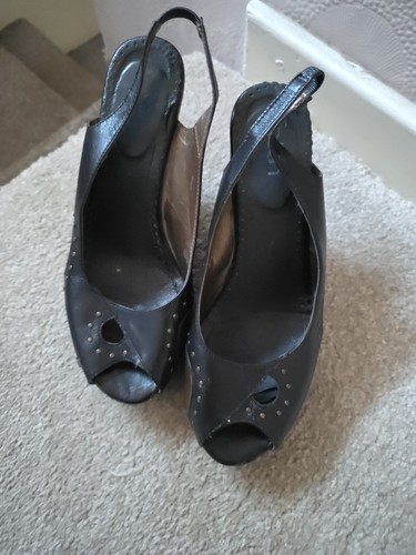 Faith black leather - leather, patterned