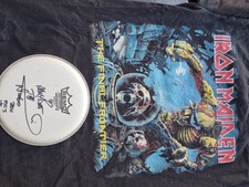 signed iron maiden drum skin