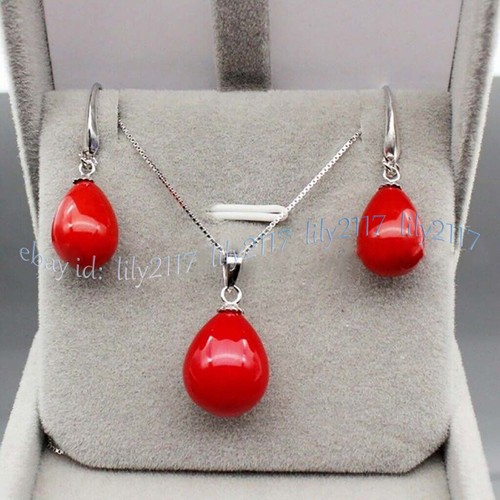 12x16mm coral red - 12x16mm, pearl