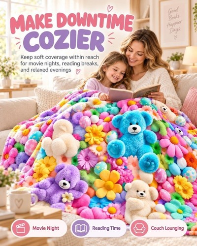 Plush teddy bear blanket - 3d,