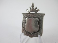 UNUSUAL ANTIQUE STERLING SILVER  FOB MEDAL, BIRMINGHAM 1906