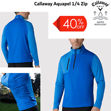 CALLAWAY GOLF JUMPER MENS AQUAPEL 1/4 ZIP WATER REPELLENT PULLOVER SWEATER NEW