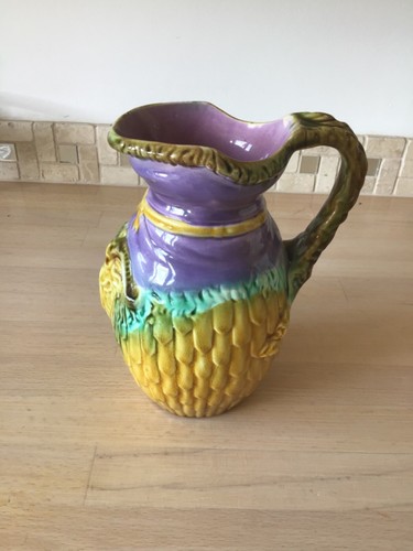 Antique 19th pot majolica - antique,