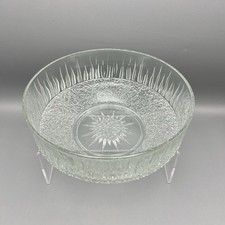 Ravenhead Glass White Fire Trifle Fruit Bowl  Vintage 9 Inch Diameter