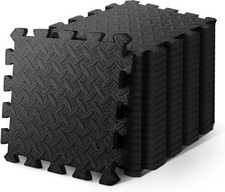 24PCS Gym Floor Nonslip Mats, Interlocking, EVA Foam Exercise Floor Tiles