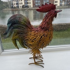 Metal Rooster Garden Statue