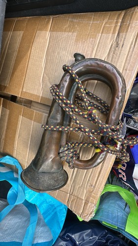 Old brass bugle - old, by