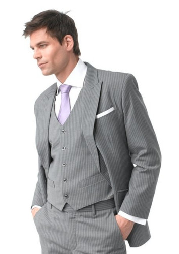 Mens suits 3pcs stripes groom - mens,