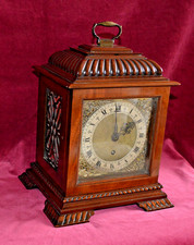 Antique Solid Mahogany Large Astral Bracket Clock Working
