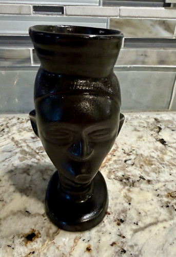 Black ceramic tiki - black,