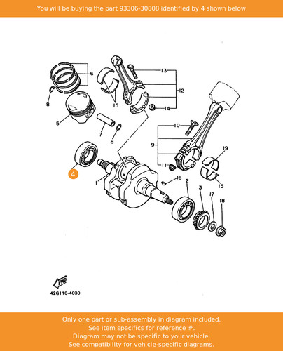 Yamaha bearing 93306 - bearing,, 93306-30808