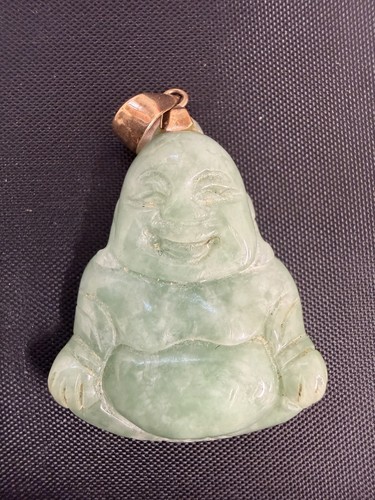 Carved jade smiling buddha - carved,