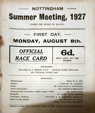 RARE PRE WAR HORSE RACING CARD