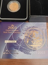 gold proff sovereign with COA