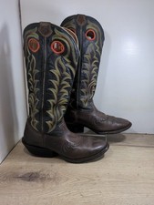 Tony Lama Long Cowboy Boots Brown Leather Size 9 UK Amazing Boots Great Quality