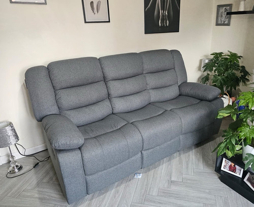 Recliner grey fabric - recliner,