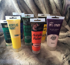 JOB LOT .......7 x  Mixed Colour Acrylic Paint Tubes. Lots Left.