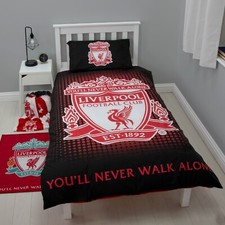 Liverpool FC YNWA Logo Single Duvet Set Reversible Football Bedding Pillowcases