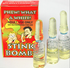 3 x Glass Stink Bombs Bomb Joke Shop Smell Fart Joke Prank  Rotten Eggs