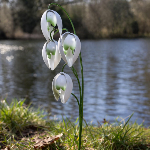 Hand crafted metal snowdrop - hand-crafted,