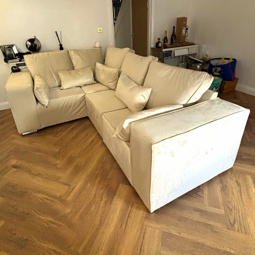 Beige mink fabric corner - corner, sofa