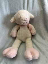 Manhattan toy company large white pink sheep lamb soft toy plush vintage