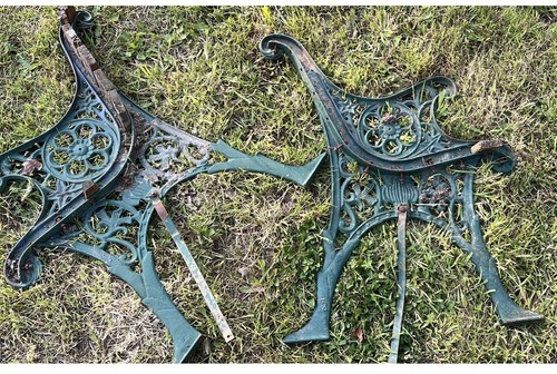 Cast iron bench ends heavy - cast,