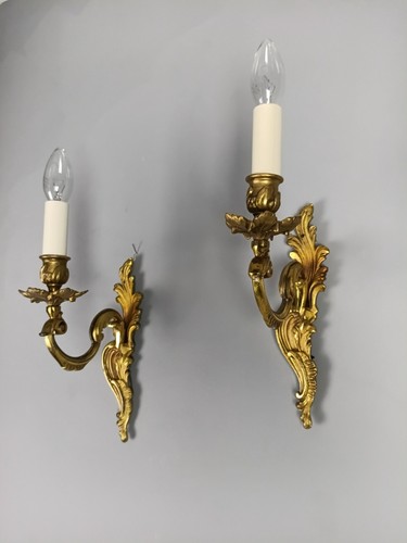 Pair french gilt brass - pair,