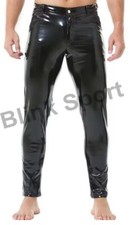 Men's  Black Glossy Faux